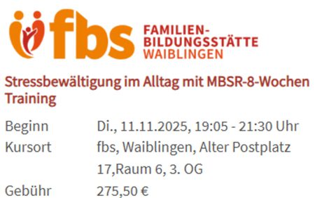 fbs Waiblingen MBSR Kurs