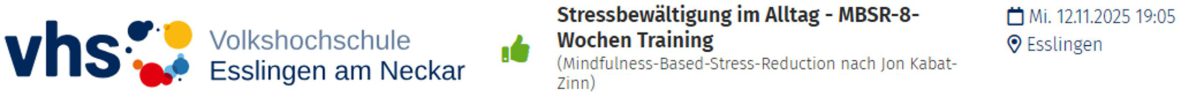 vhs Esslingen MBSR Kurs